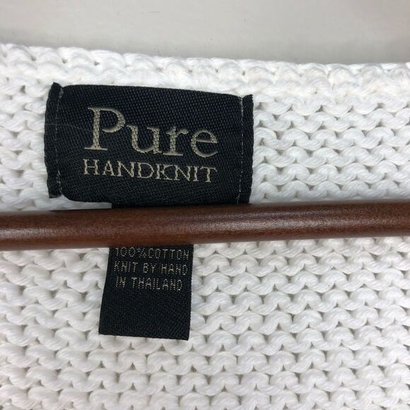 Pure Knit Chunky Boxy Hand Knit Cardigan Chunky Buttons Size Medium Large - Picture 7 of 8